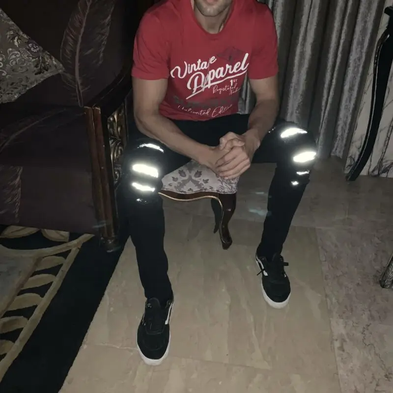 Мужские обтягивающие джинсы Modis сезон осень зима 2019 очень стрейчевые рваные