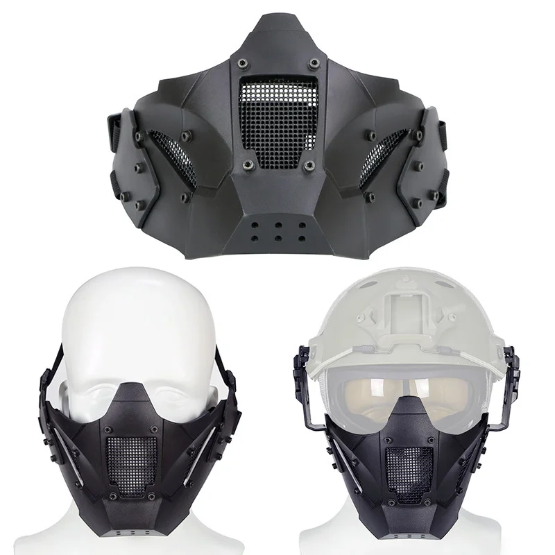 

Airsoft Tactical Half Face Steel Mesh Mask Shooting Hunting CS Wargame Face Shield Paintball Military Combat Protective Masks