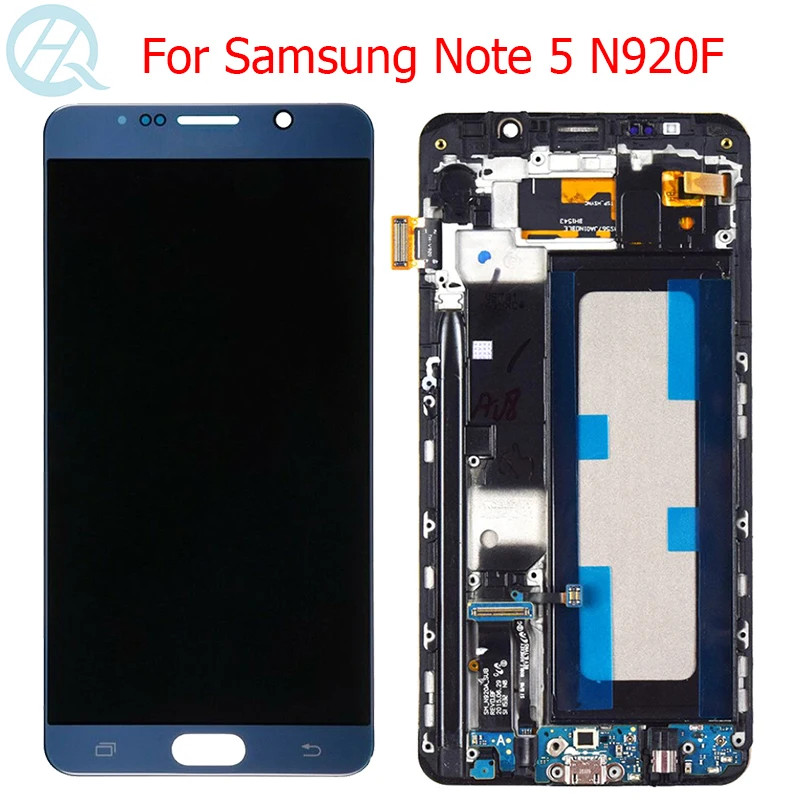 ЖК дисплей Super AMOLED с рамкой для Samsung Galaxy Note 5 7 дюйма N920F N920A N920T N920V сенсорный экран