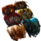 1 млот натуральные перья петуха отделкой бахромой шлейфа для шитья одежды DIY Свадьба перьями ручной работы; Вечерние украшения 13-18 см