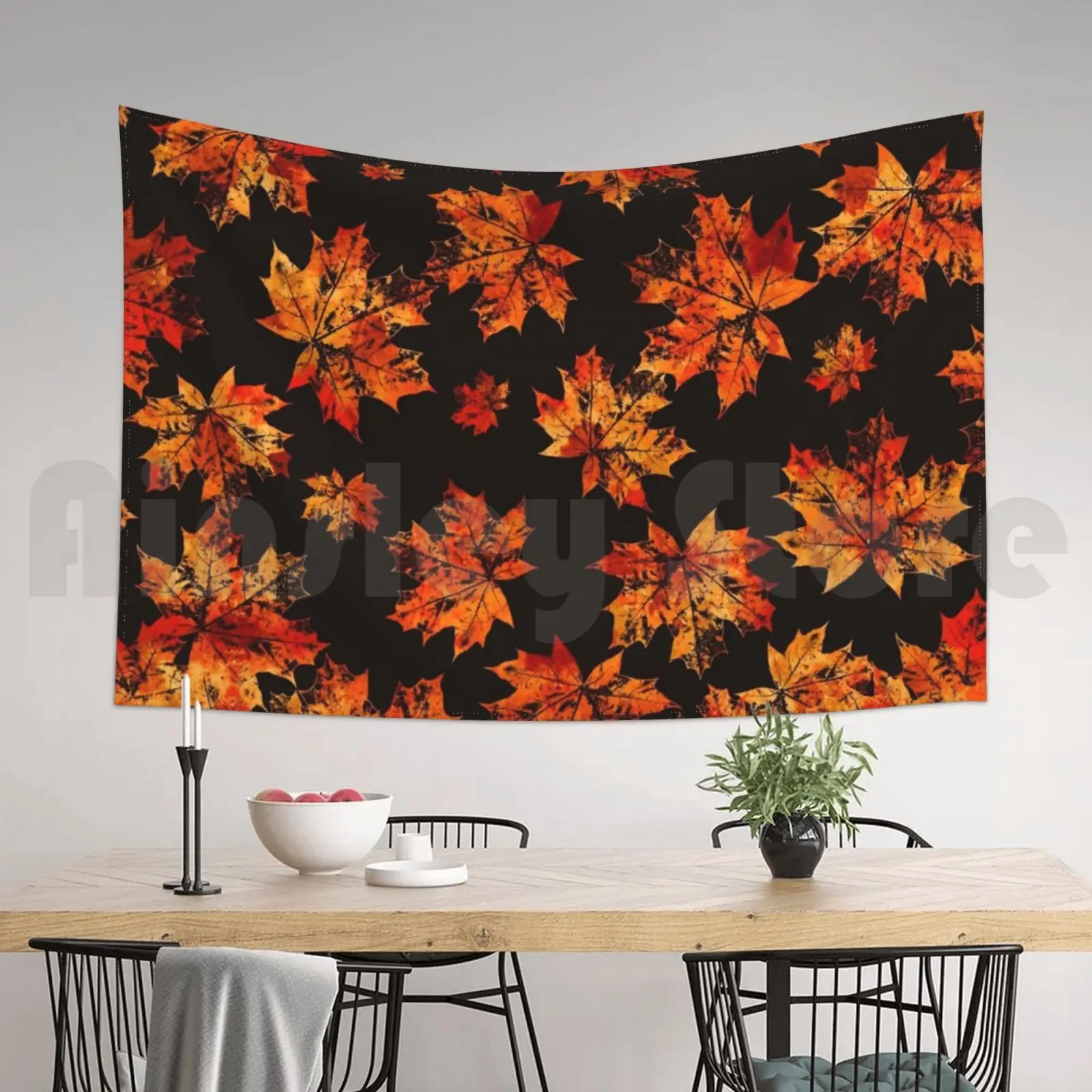 Осенний мотив N.4 гобелен для гостиной спальни Осень Теплый Коричневый пастельный