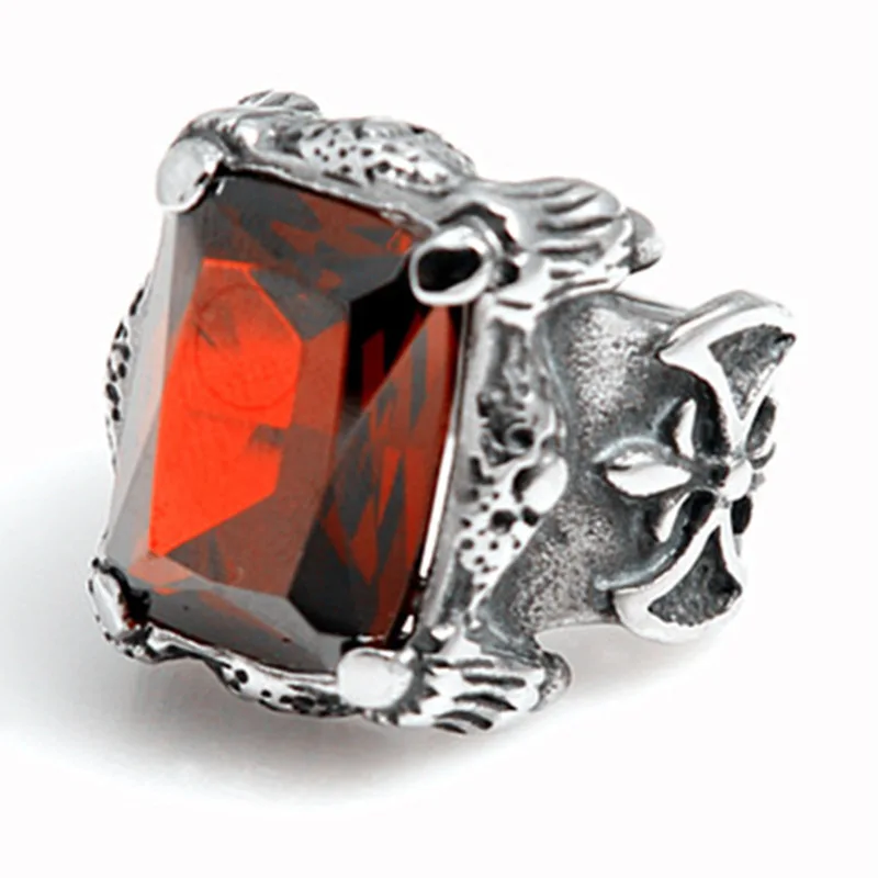 Imixlot мужское кольцо в стиле хип-хоп Ретро Титановый стальной топор красный/кольца