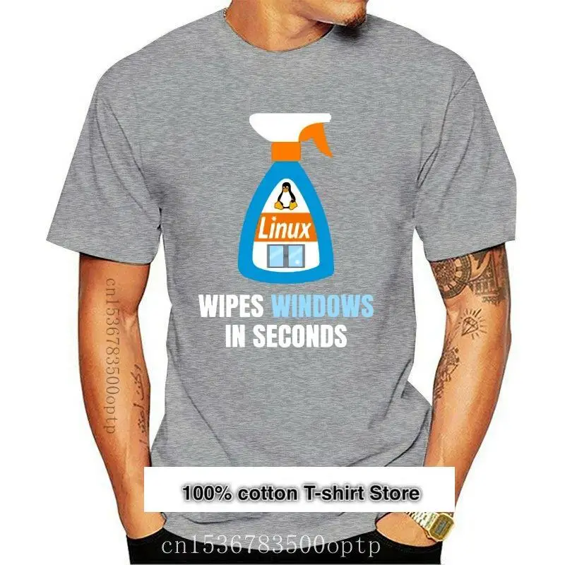 

Camiseta de manga corta para hombre y mujer, camiseta divertida Linux Cleaner