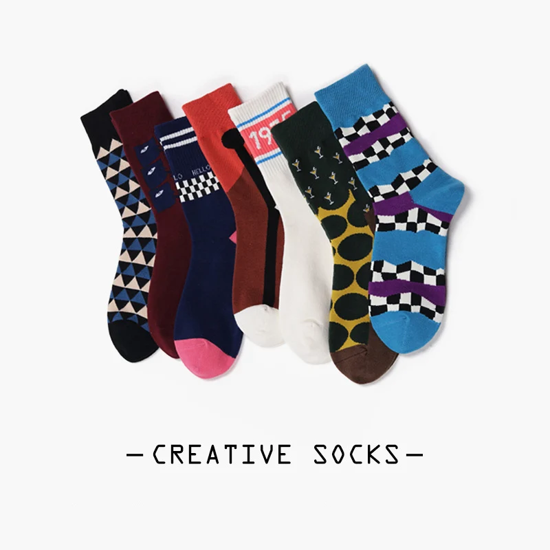 Модные мужские носки повседневные необычные трендовые новые удобные хлопковые
