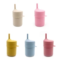 t5ec baby feeding straw bottle toddler drinkwarelearning drinking silicone sippy cup