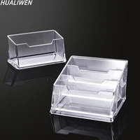 clear acrylic plastic desktop business card holders display stands transparent card case box school office supplies