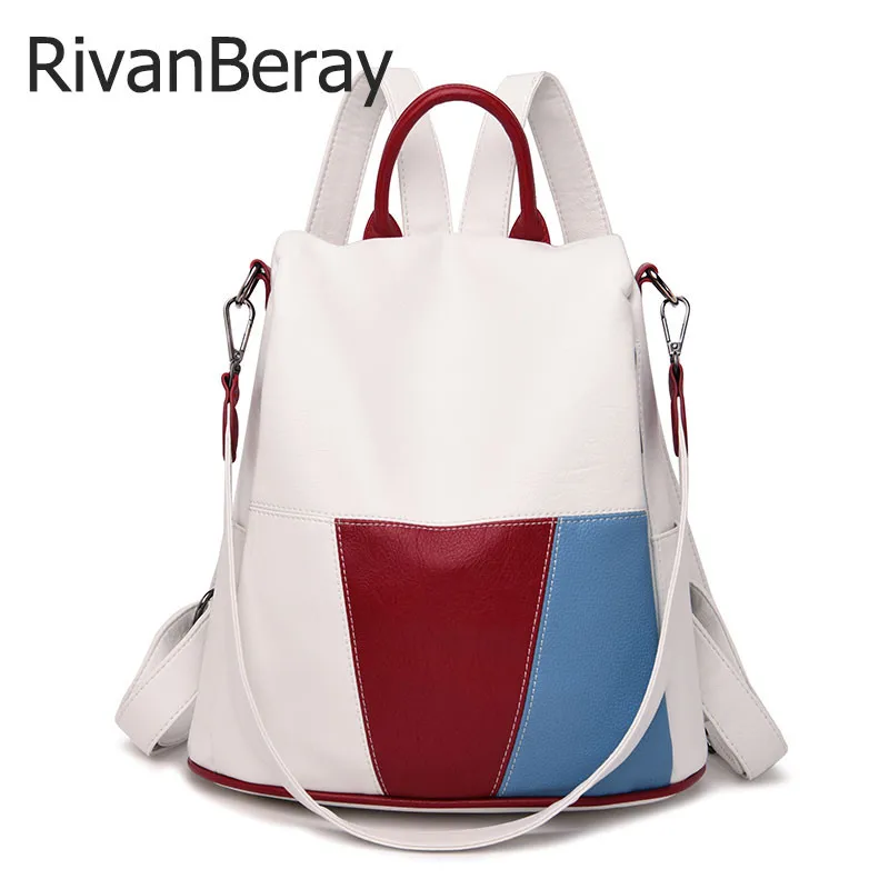 3 в 1 Для женщин рюкзаки из высококачественной мягкой кожи школьные ранцы для