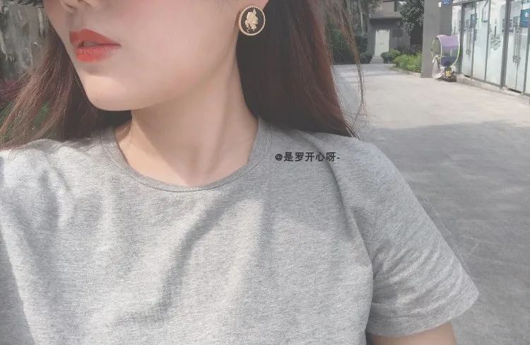 Korean New 925 Silver Pin Retro ins Round Abstract Portrait Stud Earring Female Jewelry for Women Girls Gift