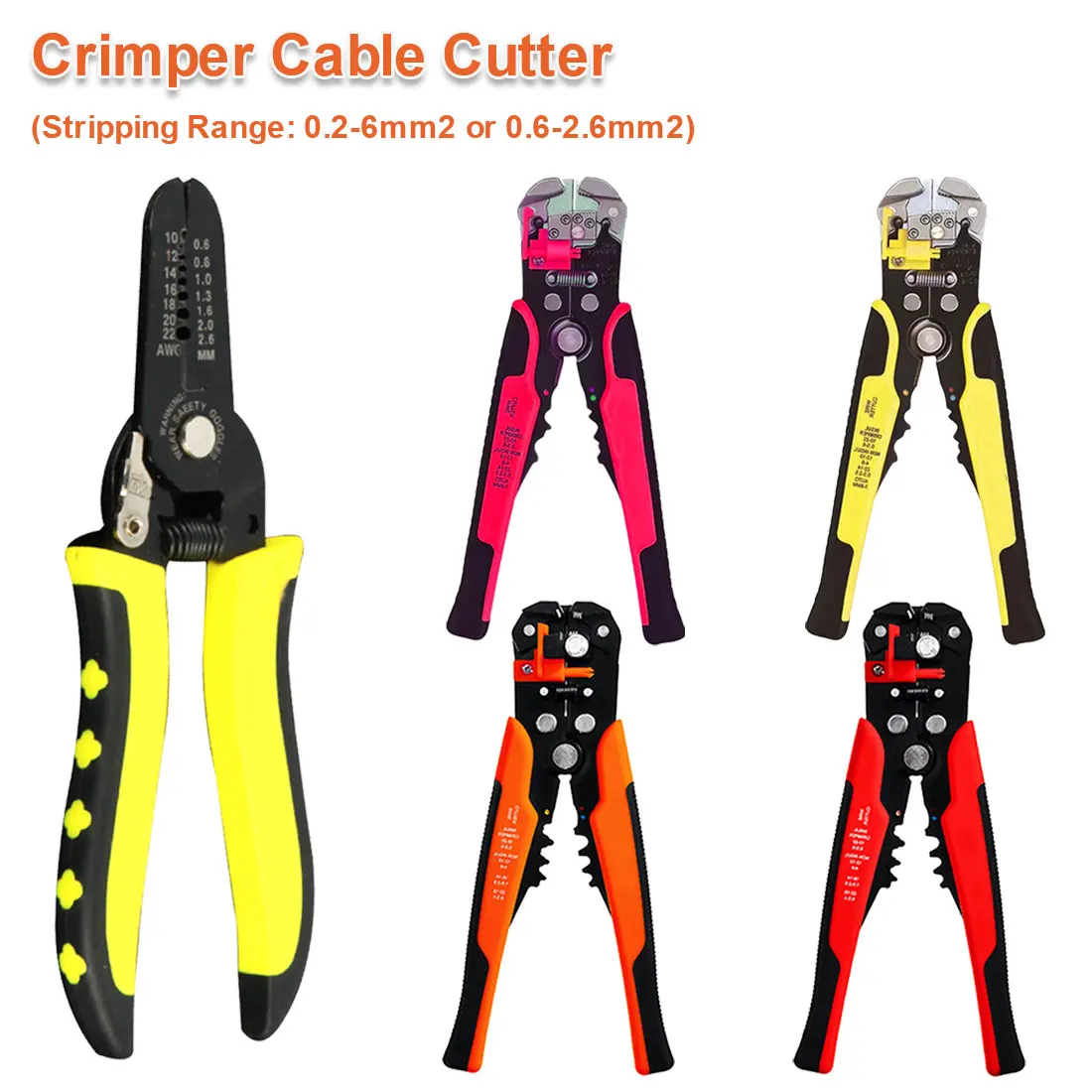 

Multifunctional Crimper Cable Cutter Automatic Wire Stripper Stripping Tools Crimping Pliers Terminal 24-10AWG/ 0.2-6mm2