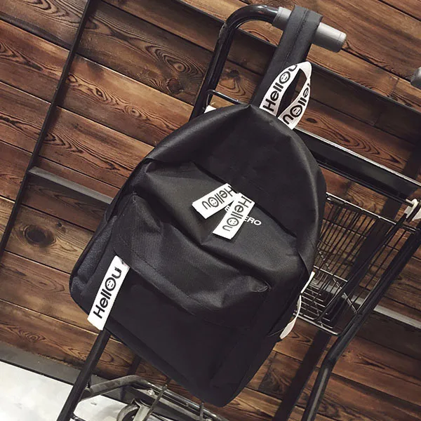 

Women Travel Backpack Canvas Letters Zipper Rucksack Lady Casual Backpacks SWD889