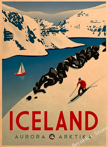 Картина на холсте лыжи в Австралии Новая Зеландия винтажные настенные постеры из