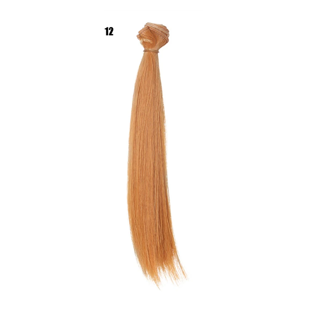 straight hair Новое поступление 25 см волосы для куклы Прямой Чистый цвет diy трессы для BJD SD и американский 18 'Девочка Кукла длинный hiar кукла аксессуары - Цвет: straight hair