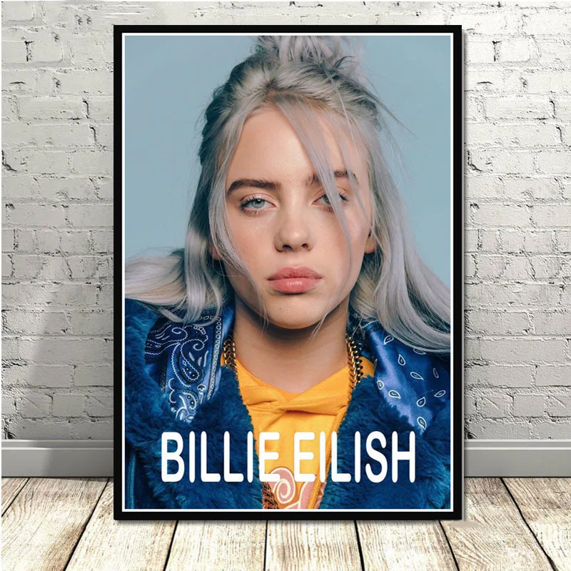 Горячая Billie Eilish музыкальная певица поп-звезда плакаты и принты картины на стене холст живопись декоративная домашний декор Куадрос - Цвет: 8