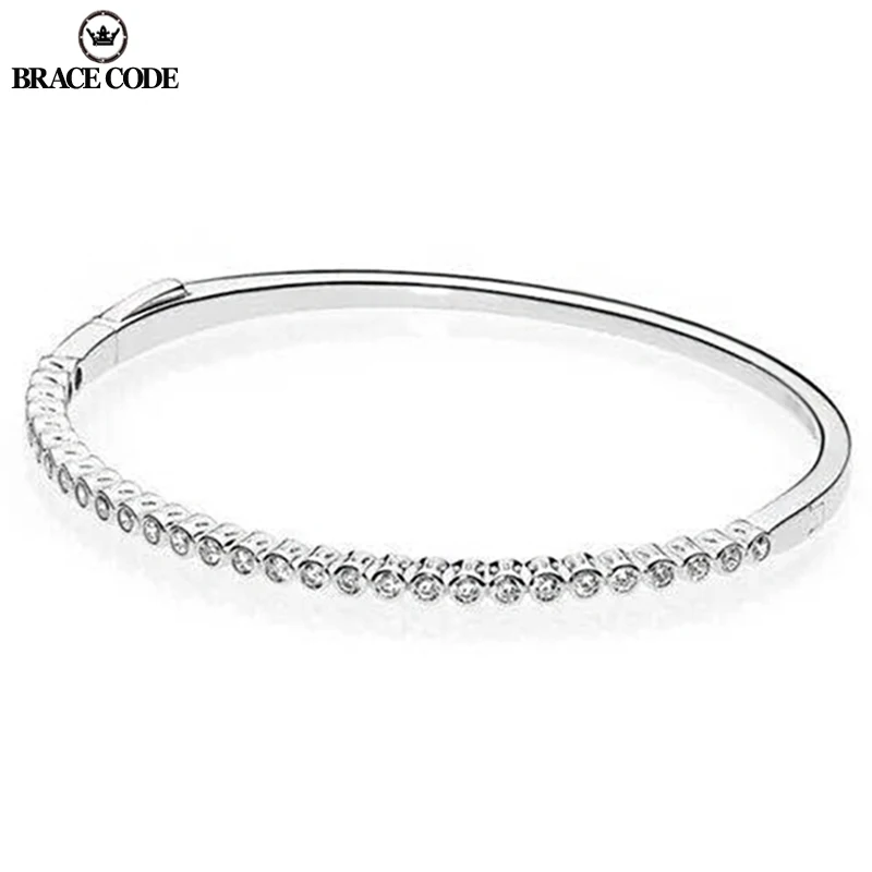 

BRACE CODE Fashion Silver Plated Fine Bracelet & Bangle Newest Pulseras Mujer Charm Bracelet For Women Bridal Wedding Jewelry