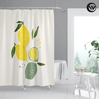 eco friendly cartoon geometric lemon pattern nordic hotel shower curtains designers plants home decor bathroom bathtub curtain