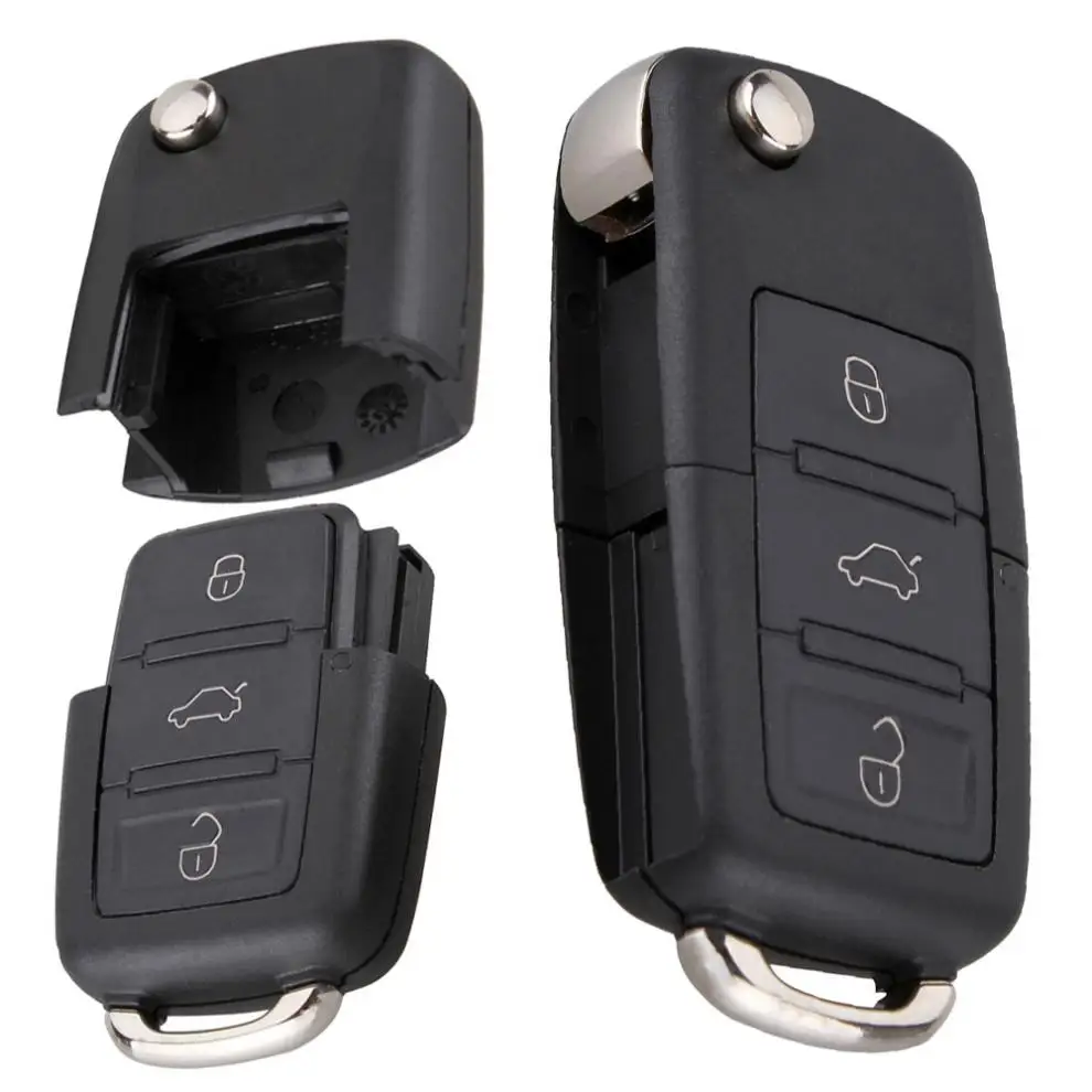 Черный 3 кнопки умный дистанционный автомобильный чехол для ключей оболочка