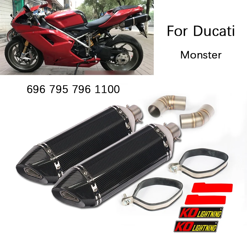 Слипоны для Ducati Monster 696 695 795 796 1100 выхлопная труба мотоцикла 2 средняя 51 мм
