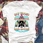 Забавная футболка из енота с надписью Hail Satan