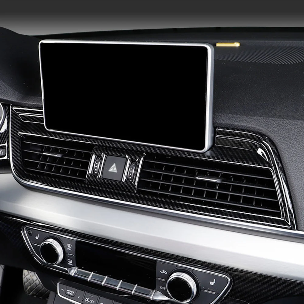 Для Audi Q5 FY автомобильный Стайлинг центральный A/C вентиляционное отверстие Выходная панель хромированная крышка отделка рамка наклейка интерьерные аксессуары