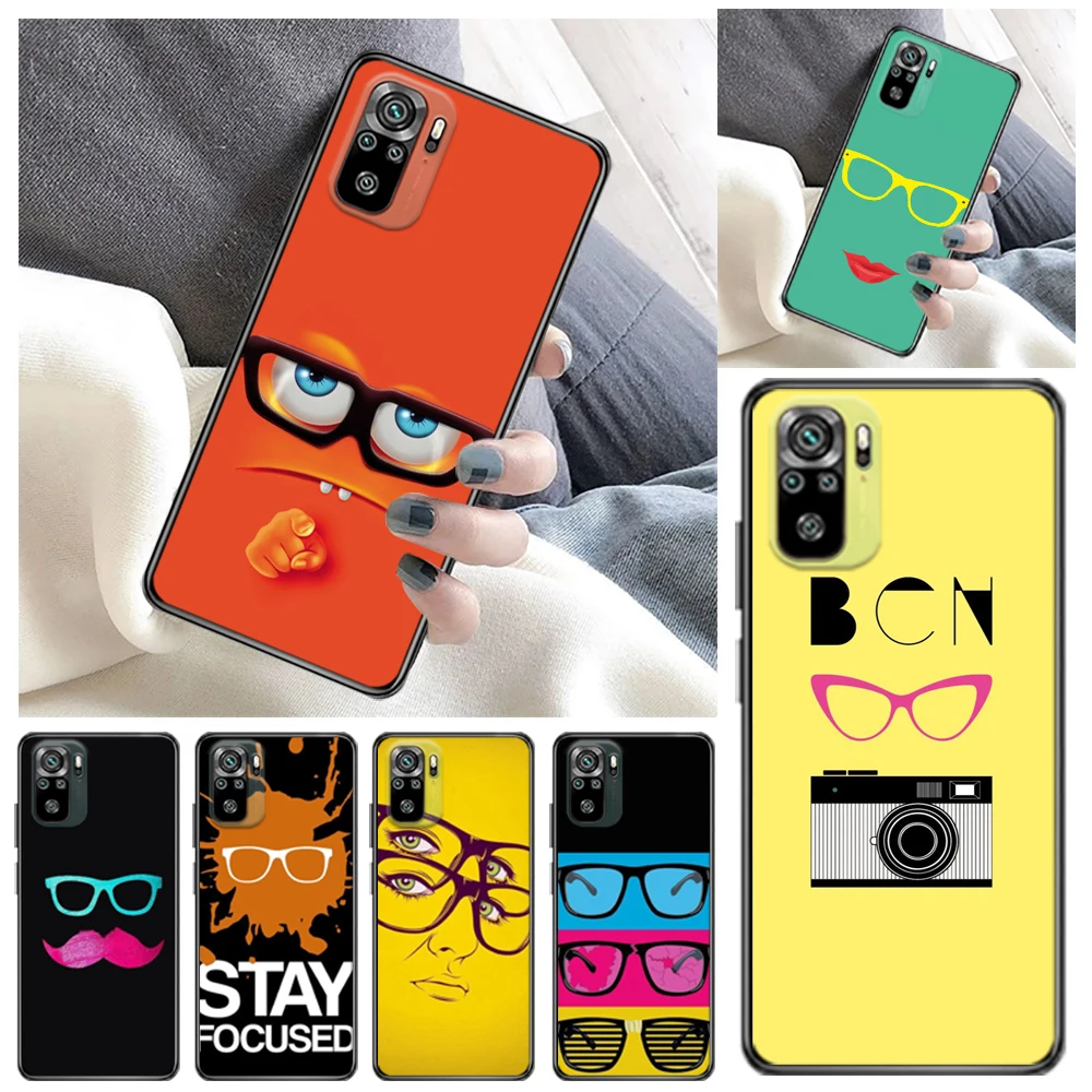 

Funny Bearded Glasses Human Face Phone Case For Xiaomi Redmi 10X Pro Note 10 10T 10S MAX 4G 5G Coque Cases Funda Soft TPU