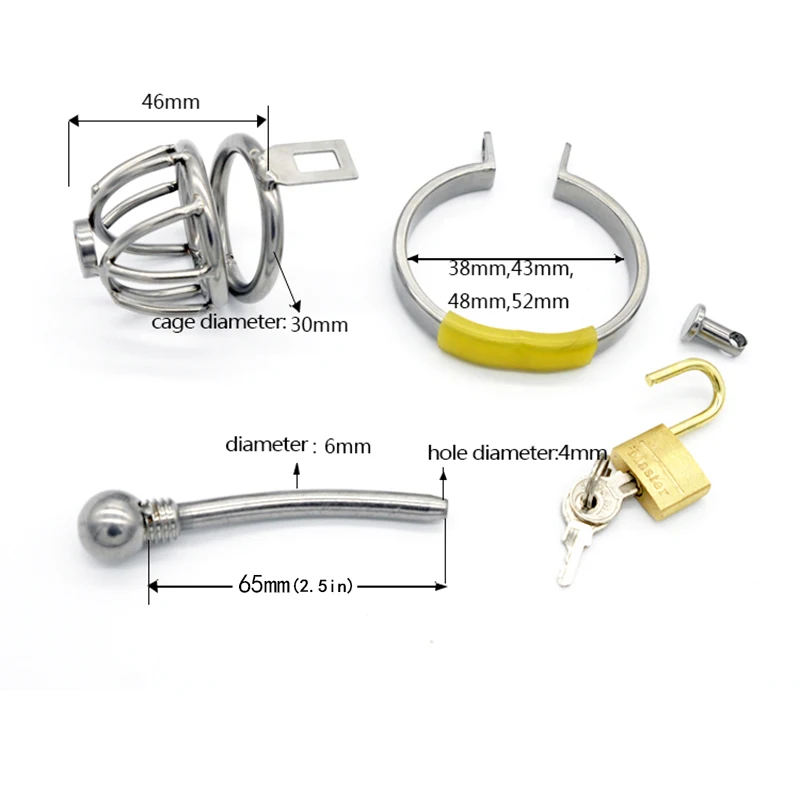 CHASTE BIRD New Stainless Steel Metal Male Chastity Device with Catheter Plug Cock Cage Penis Belt Sex Toy BDSM A099 | Красота и