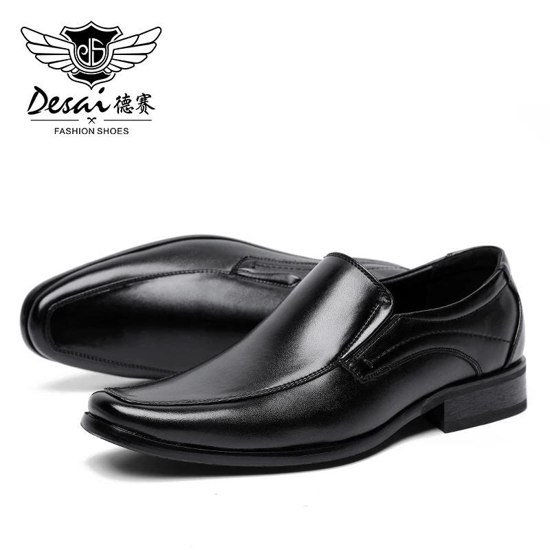 Модные черные коричневые мужские модельные туфли кожаные слипоны деловые