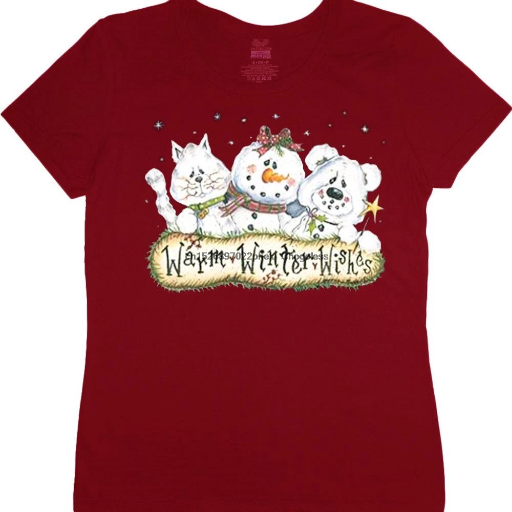 Теплая зимняя Рождественская футболка с пожеланиями | Мужская одежда