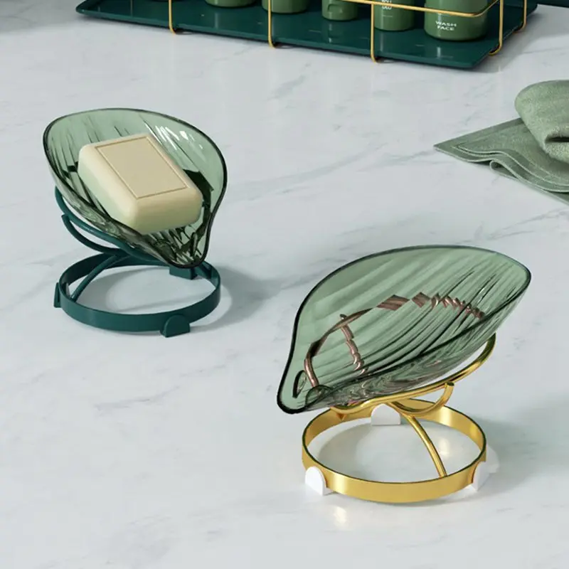 

1Pcs Suction Cup Soap dish For bathroom Shower Portable Leaf Soap Holder Plastic Sponge Tray For Bathroom Kitchen accessories