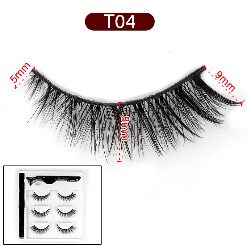 

Reusable False Eyelashes Magnetic Eyeliner Natural Look Tweezers Kit 20mm Mink Lash Makeup Case Accessories Premade Volume Fans