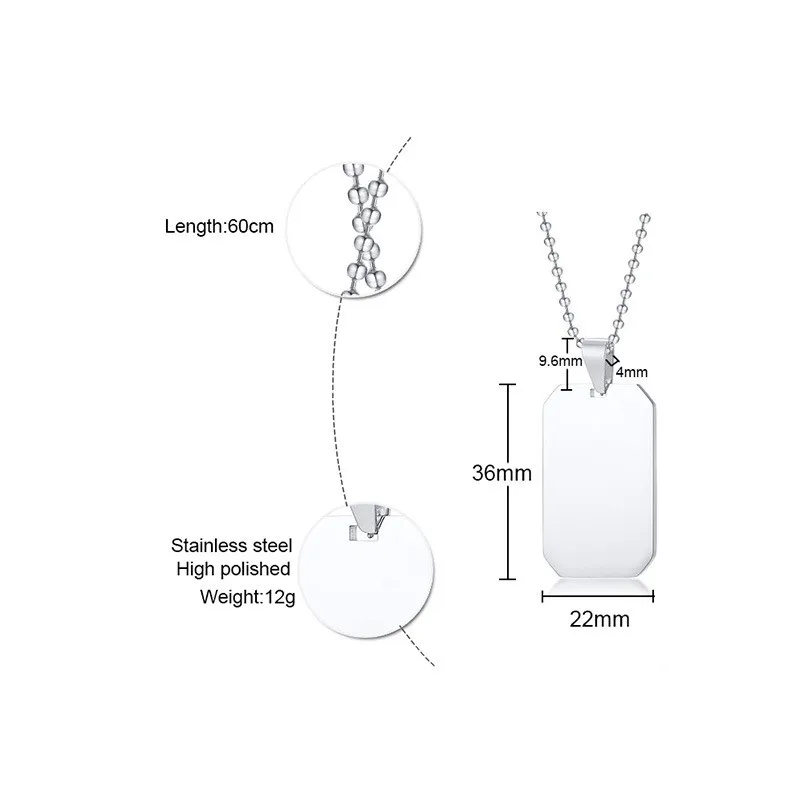 Индивидуальное армейское ожерелье NHGBFT из нержавеющей стали для женщин и мужчин