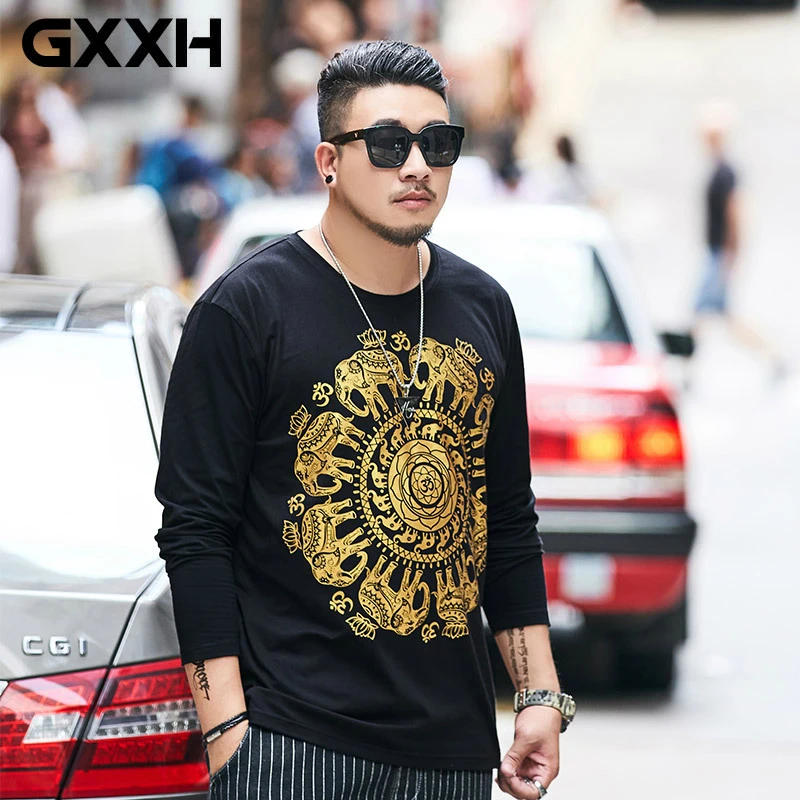 GXXH камуфляжная футболка Весна Осень Новая Мужская хлопковая футболка больших размеров XXL-7XL Мужская футболка больших размеров для 85-140 кг