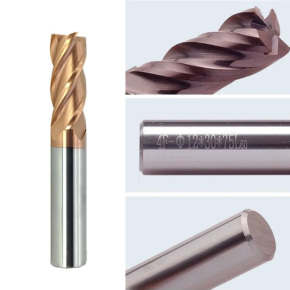 

50mm 4 Flute 6mm 5PCS Carbide Coated Coating Hard Alloy Milling Cutters