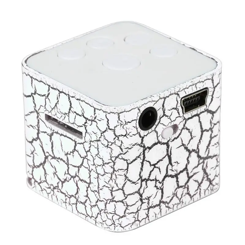 

Mini Speaker Colorful Crack LED Light Small Speaker Sound Box Cube Support Micro SD/TF Card Mp3 Stereo Audio Music Player
