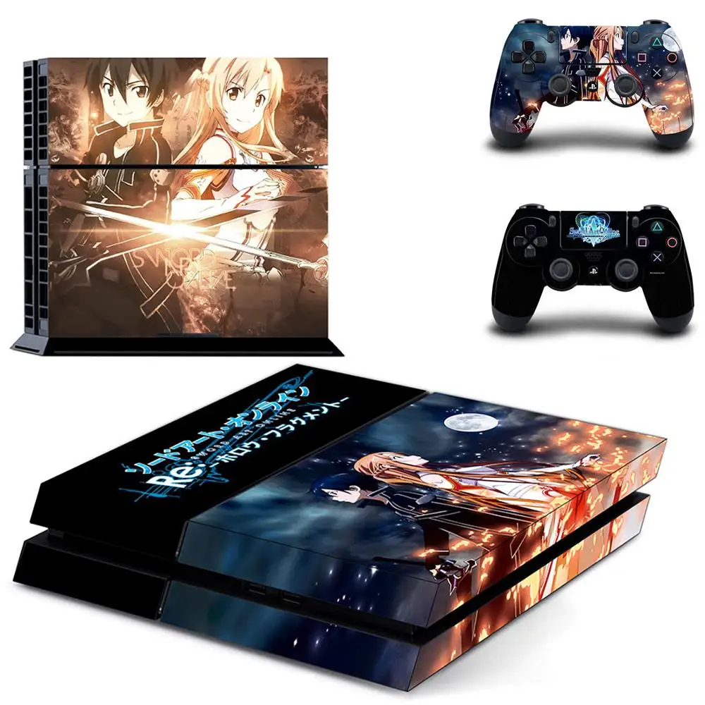 Sword Art Online SAO Full Cover Faceplates PS4 Skin Sticker Decal For PlayStation 4 Console & Controllers Vinyl | Электроника