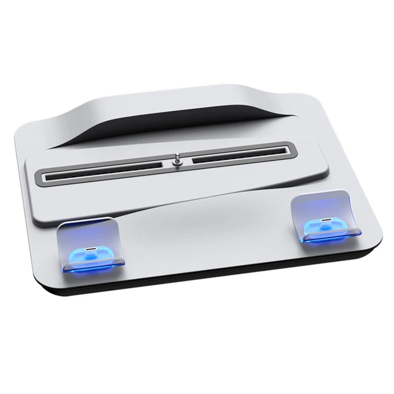 

Vertical Bracket Suitable For Sony PS5 Host Cooling Fan Base For PS5 Double Handle Charging Station With LED Light