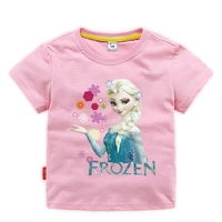 2020 disney frozen new childrens clothing childrens summer short sleeved t shirt bottoming shirt half sleeved top