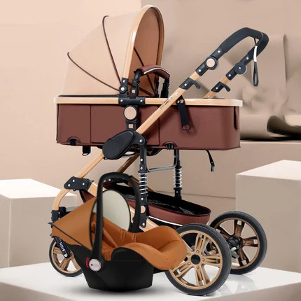 Babyfond 3 в 1 детская коляска с высоким обзором может сидеть на складной двухходовой