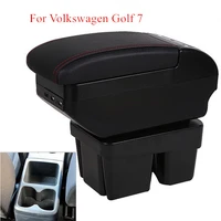 for volkswagen golf 7 car armrest box no punching central store content box cup holder interior car styling usb charging