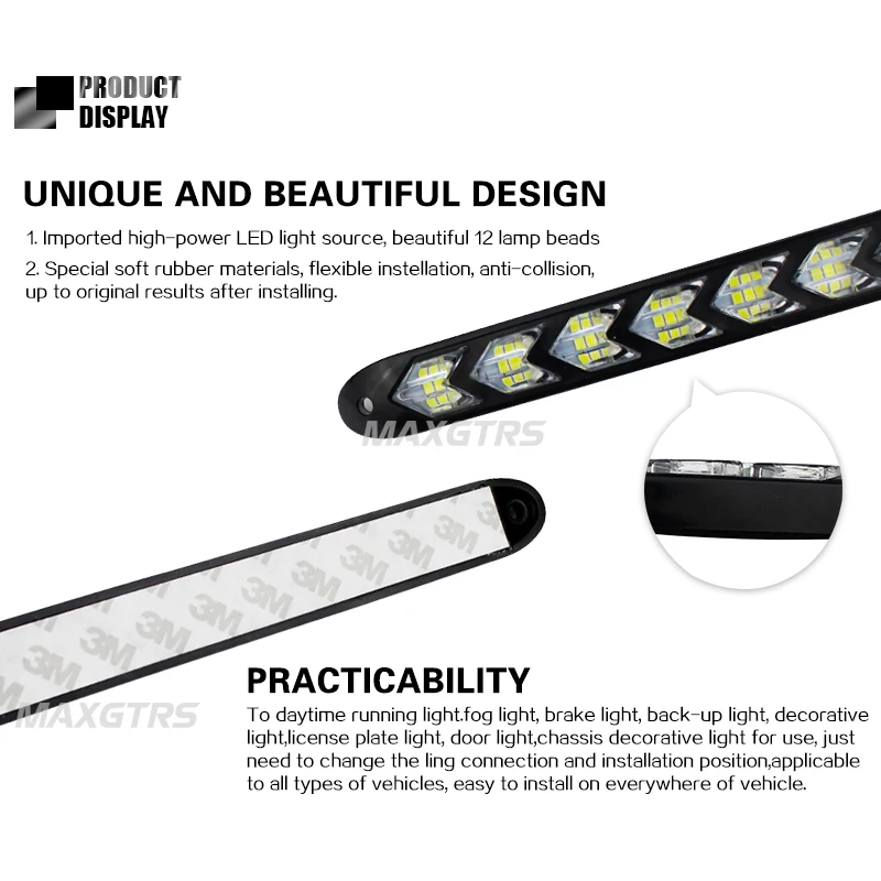 2x тележка на колесах гибкий белый/янтарный горки светодиодный Knight Rider полосы