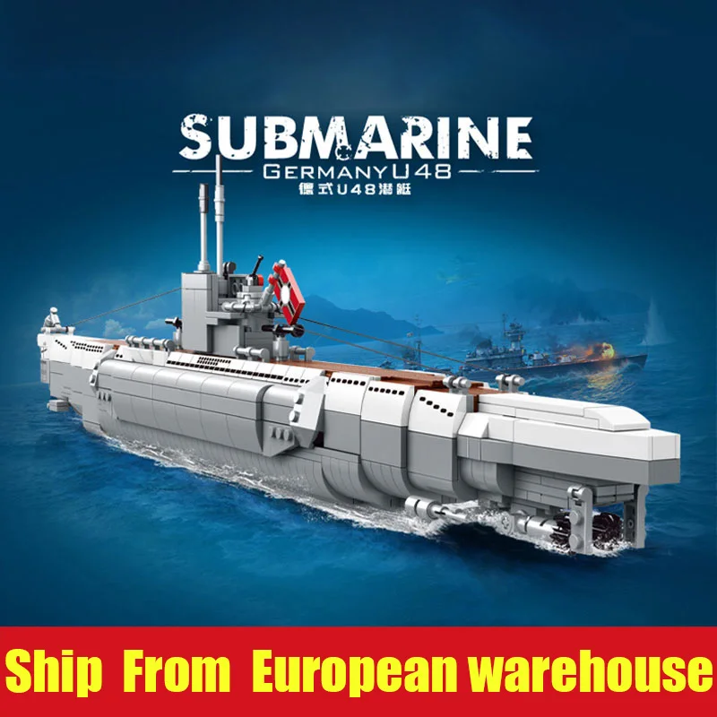

Yeshin PG15001 Military Toys 1035PCS The MOC U48 Submarine Model Kits Building Block Assembly Brick Toys Kids Christmas Gifts