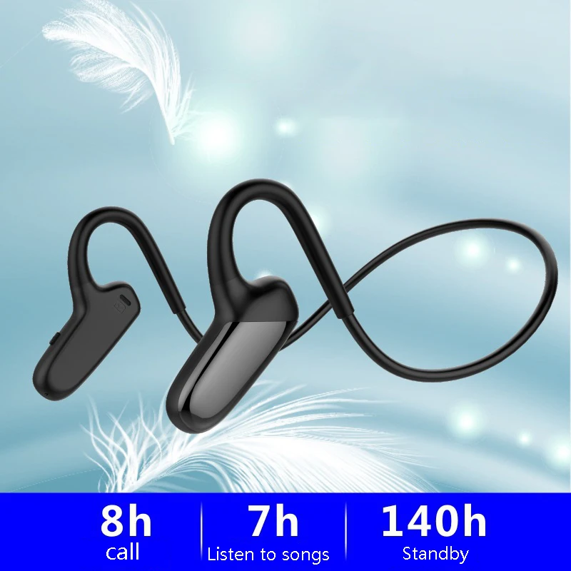 

DENREEL Bone Conduction Bluetooth Headset Does Not Enter the Ear Outdoor Sports Rear-Mounted Bluetooth Headset