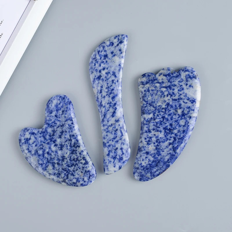Прямая поставка Gua sha Синий Содалит Скрап доска глаз лицо голова назад ноги