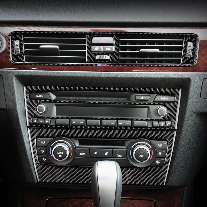 

Accessories For BMW 3 Series E90 E92 E93 Carbon fiber Control CD Panel Cover Trim Air conditioning Outlet Frame Decoration Trim