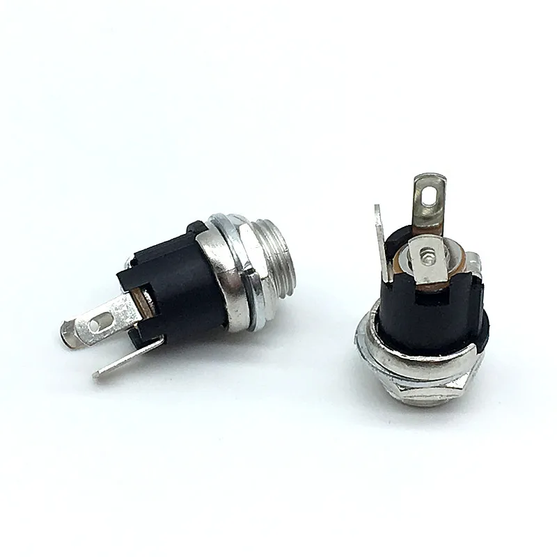 10 шт. DC025M 5,5*2,1/2,5 мм DC разъем с гайкой 5,5x2,1/5,5x2,5 мм DC разъем питания гнездовой панельный разъем