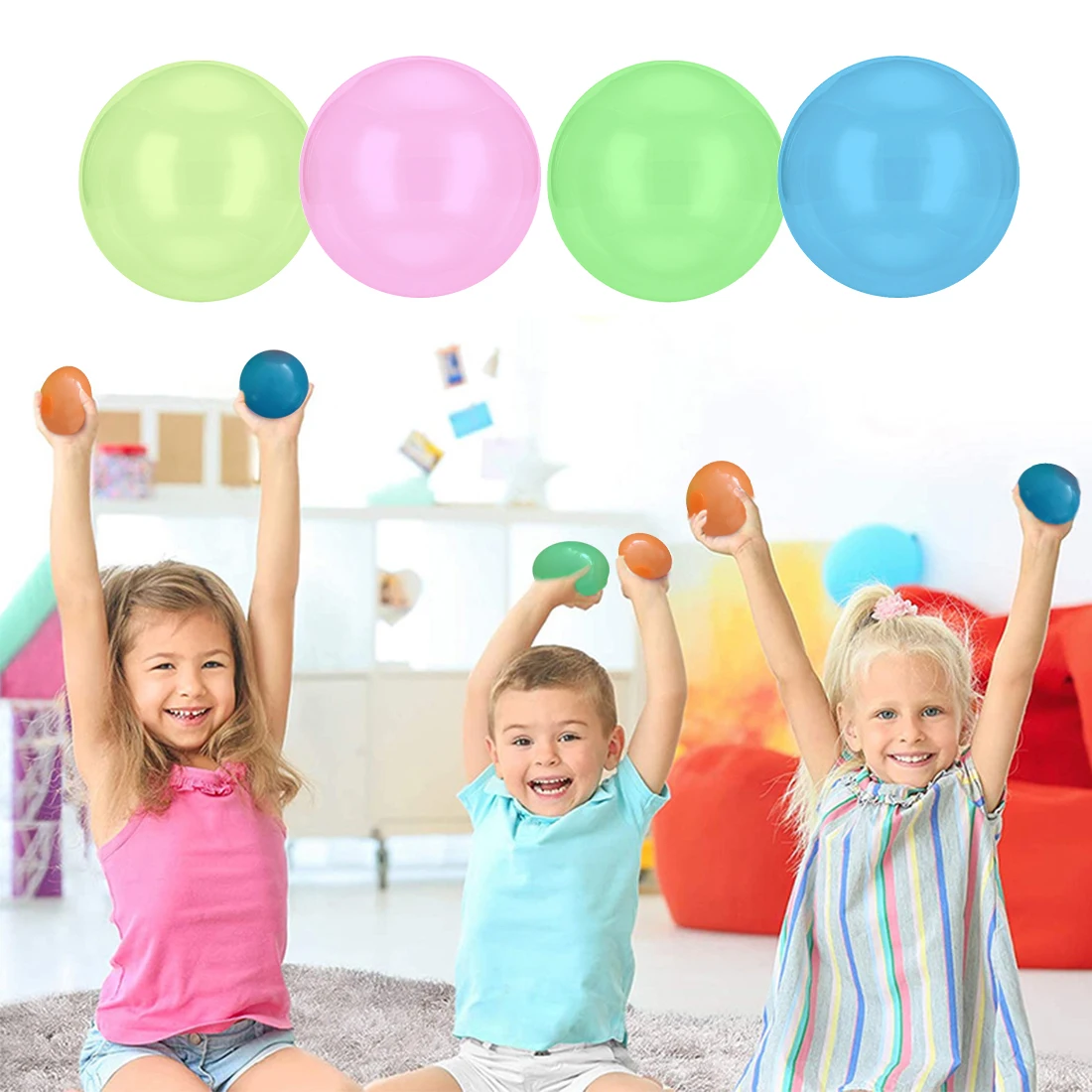 

45/60mm Stick Wall Ball Glowing Globbles Fidget Toy Squash Xmas Sticky Target Ball Decompression Throw Stress Reliefer Kids Gift
