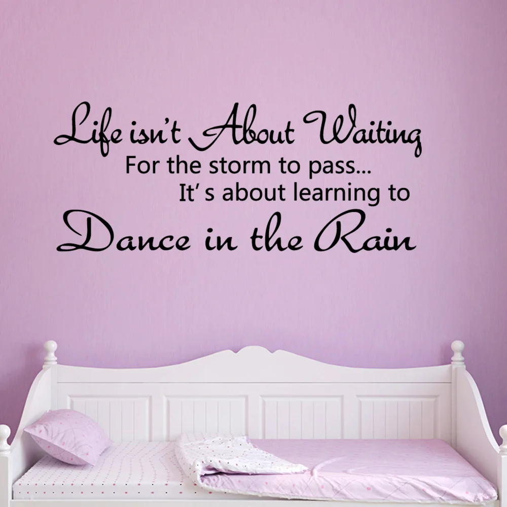 

Современные цитаты, 74 см X 180 см, танец под дождем, наклейки на стену, украшение для комнаты для девочек, детский Декор для детской комнаты, нак...