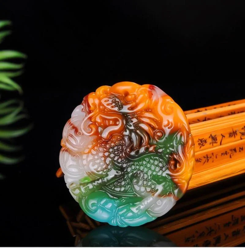 

Natural Colour Jade Pendant Necklace Charm Jewelry Carved Pendant Fashion Amulet Gifts Unisex