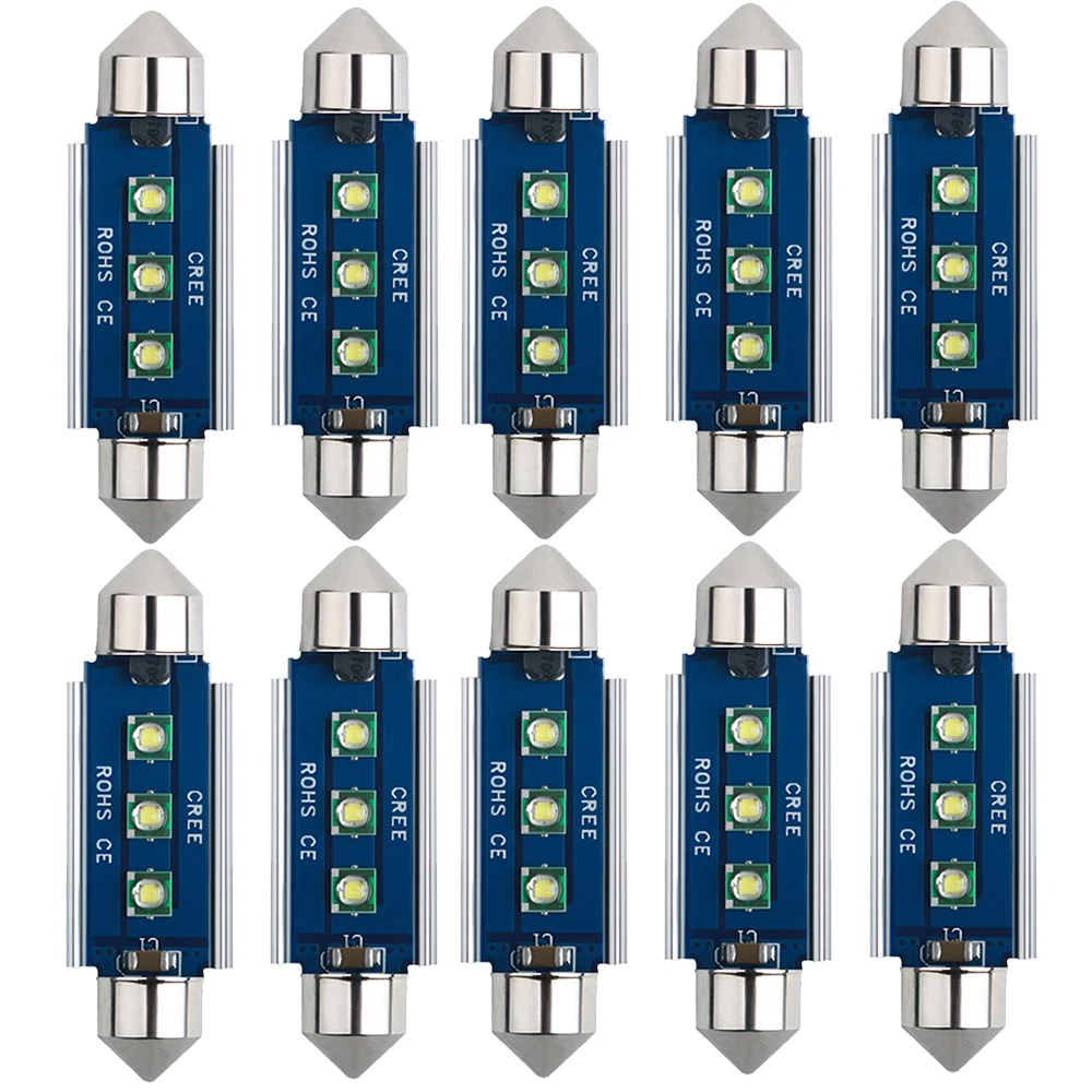 10Pcs C5W C10W LED Bulbs Canbus Festoon-31MM 36MM 39MM 41MM Chip NO
ERROR Car Interior Dome Light Reading Light 12V