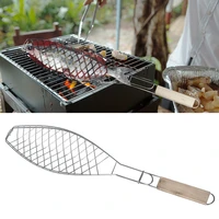 1pc fish grill basket bbq fish barbecue accessories grilling basket grill net steak meat vegetable holder tools