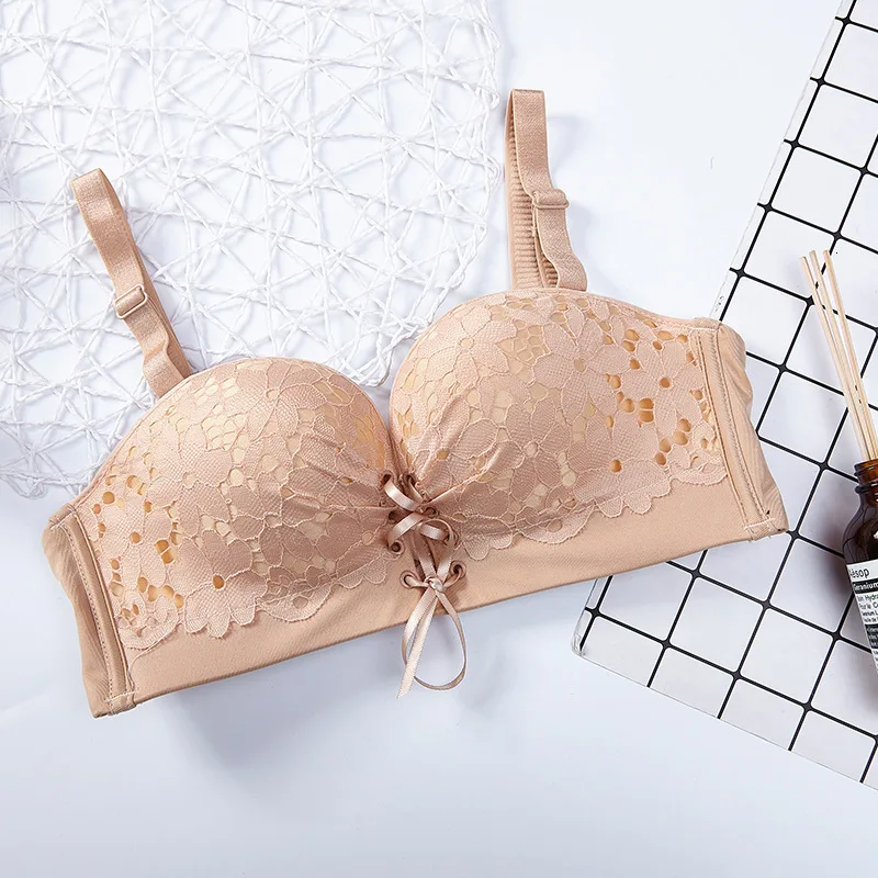 Roseheart, сексуальные женские модные розовые бюстгальтеры с кружевными вставками, невидимые бюстгальтеры с эффектом пуш-ап, женские бюстгальтеры без косточек, чашечки A B, нижнее белье